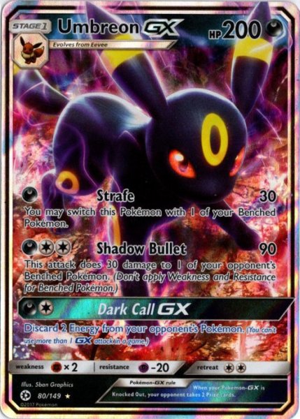 画像1: ブラッキーGX　海外版 英語版　Umbreon GX - 80/149 - (1)