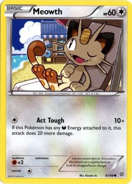 画像1: ニャース　海外版 英語版　Meowth - 61/98 - (1)