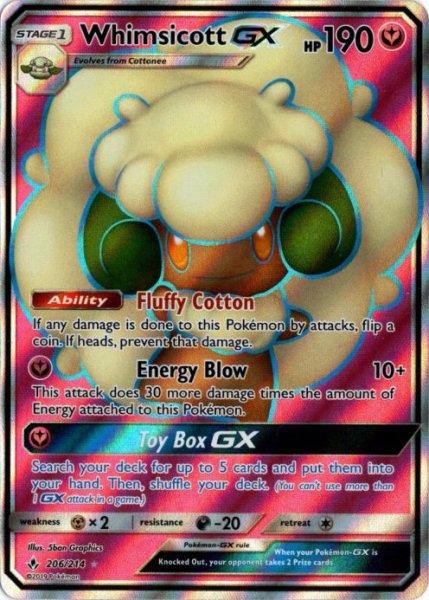 画像1: エルフーンGX　SR　海外版 英語版　Whimsicott GX - 206/214 - (1)