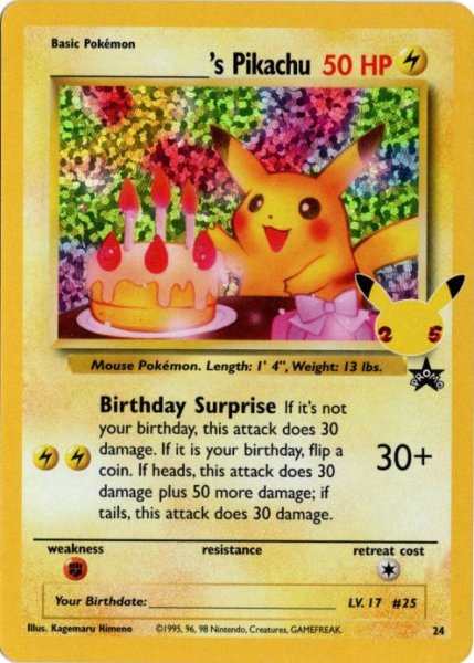 画像1: _のピカチュウ　海外版 英語版　25th プロモ　Birthday Pikachu - 24 - (1)