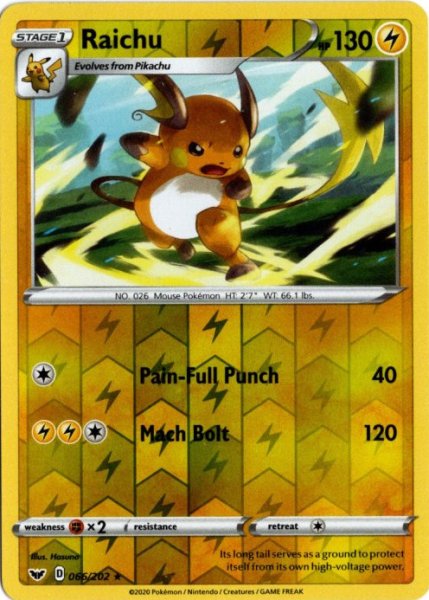 画像1: ライチュウ　海外版 英語版　リバホロ　Raichu - 066/202 - (1)