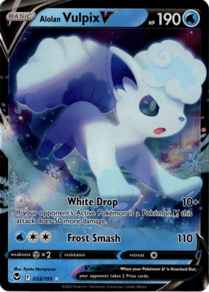 画像1: アローラロコンV　海外版 英語版　Alolan Vulpix V - 033/195 - (1)