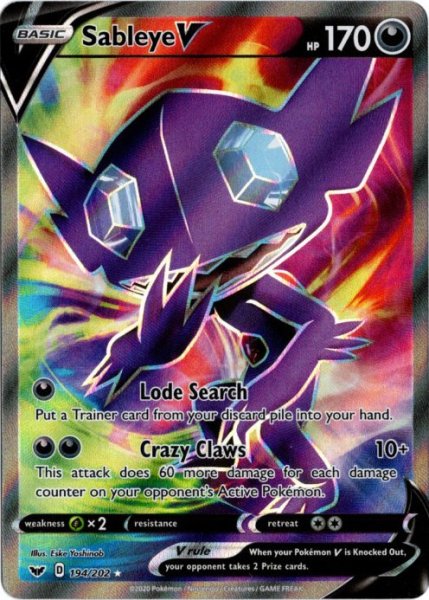 画像1: ヤミラミV　SR　海外版 英語版　Sableye V - 194/202 - (1)