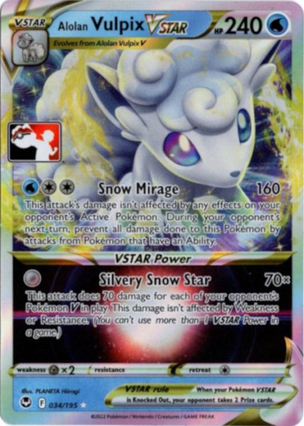 画像1: アローラロコンVSTAR　海外版 英語版　Prize Pack　Alolan Vulpix VSTAR - 034/195 - (1)