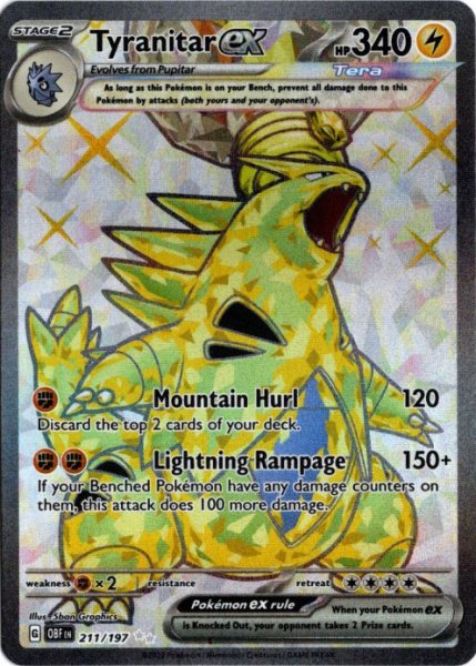 画像1: バンギラスex　SR　海外版 英語版　Tyranitar ex - 211/197 - (1)