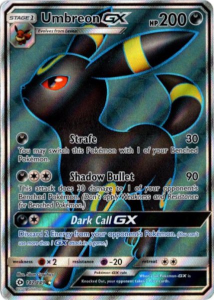 画像1: ブラッキーGX　SR　海外版 英語版　Umbreon GX - 142/149 - (1)