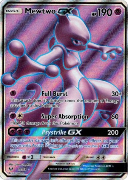 画像1: ミュウツーGX　SR　海外版 英語版　Mewtwo GX - 72/73 - (1)