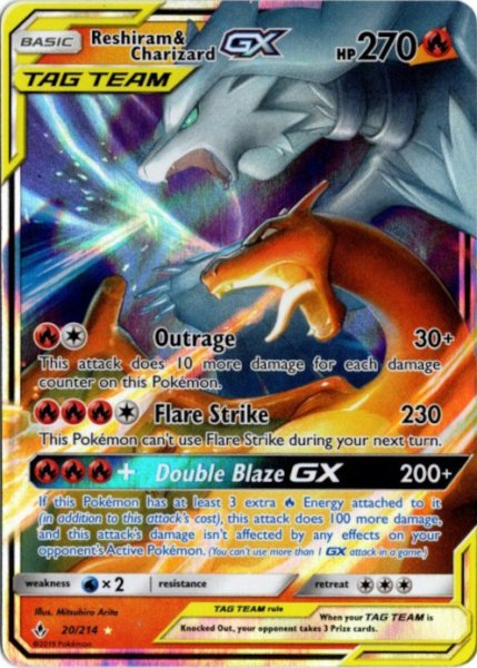 画像1: レシラム&リザードンGX　海外版 英語版　Reshiram & Charizard GX - 20/214 - (1)