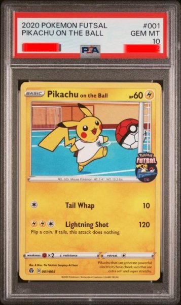 画像1: ピカチュウ　海外版 英語版　フットサル プロモ　Pikachu  on the Ball - 001/005 -　PSA10 (1)