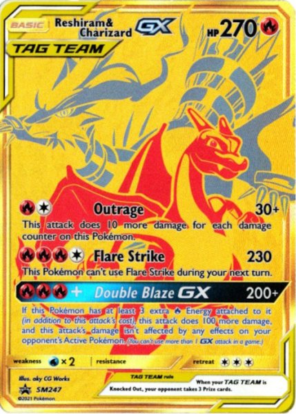 画像1: レシラム&リザードンGX　UR　海外版 英語版　Reshiram & Charizard GX - SM247 - (1)