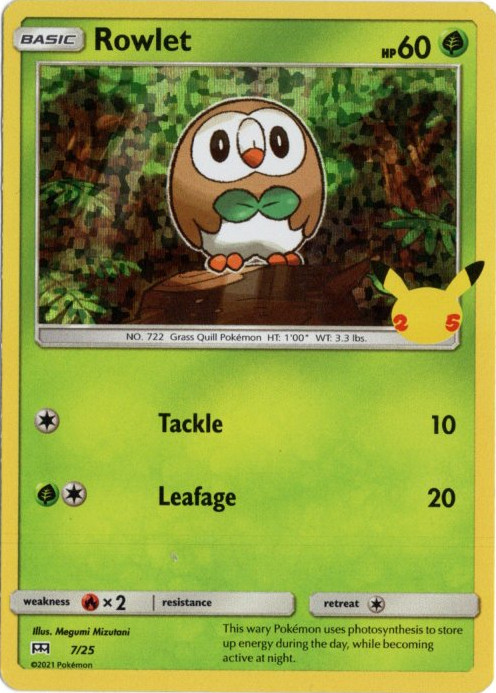 モクロー 海外版 英語版 25th プロモ Rowlet - 7/25 - - Card Chicken